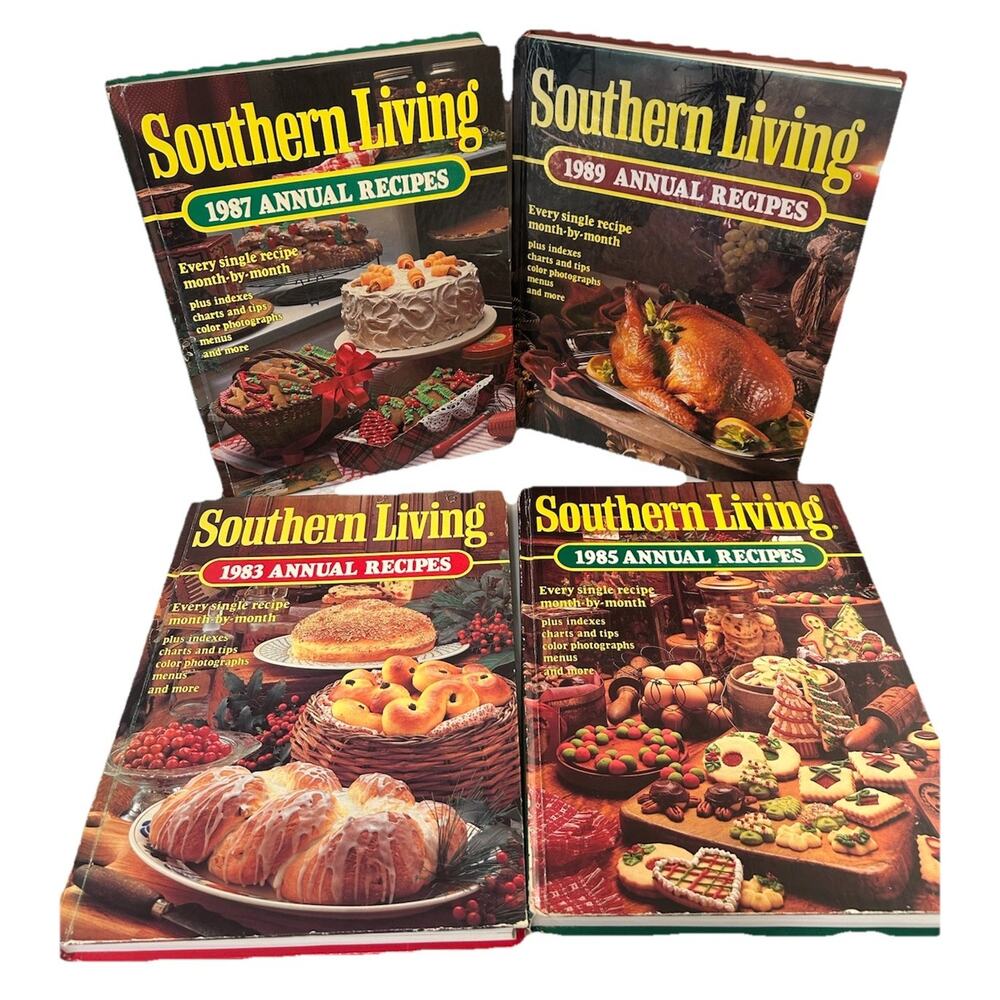 Lot of 3 Southern Living Annual Recipes 1983β 1985 1987 1989 Hardcover Cook Book